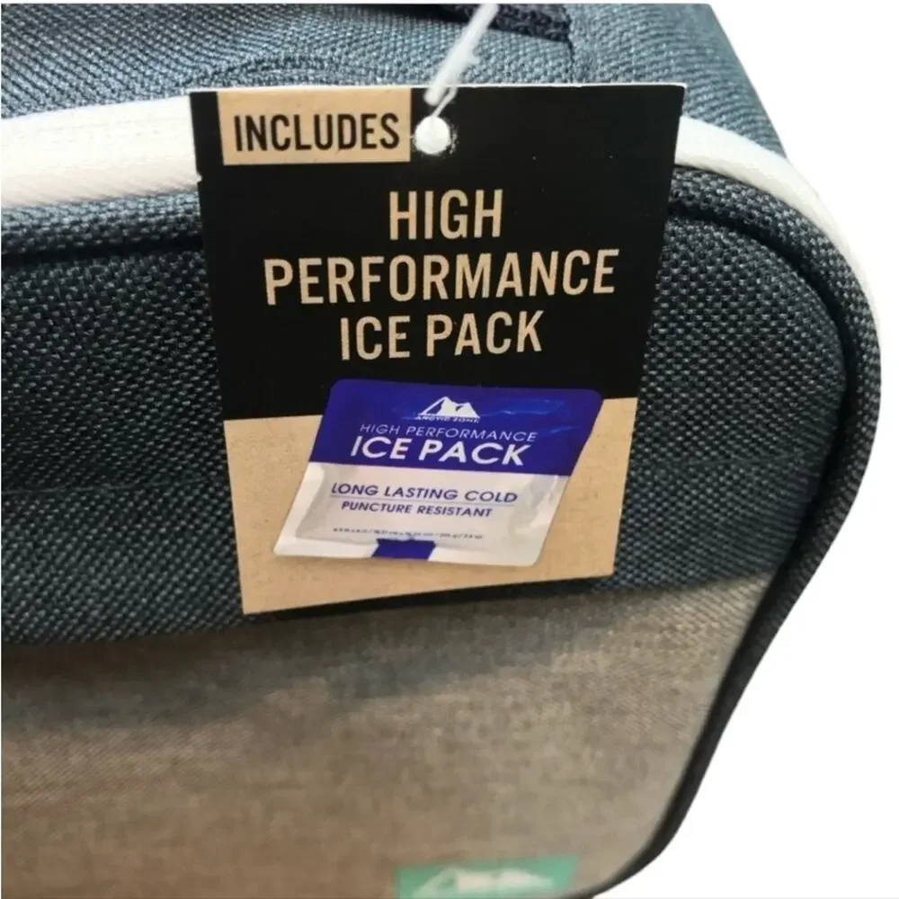 Arctic Zone Blue/Gray Insulated Microban Lunch Box with Reusable Ice Pack NEW